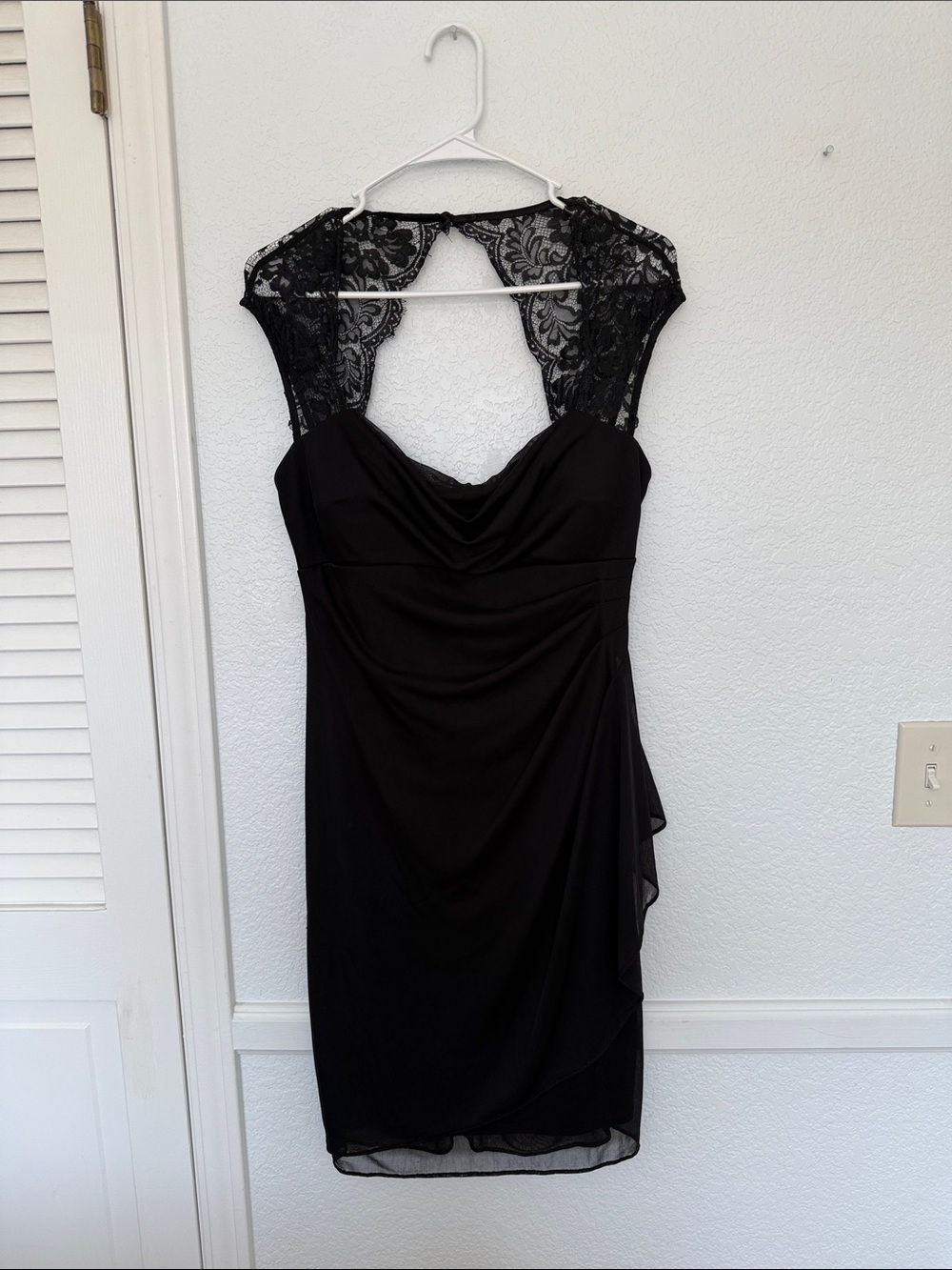 Dress Barn Black Lace-Back Midi Dress